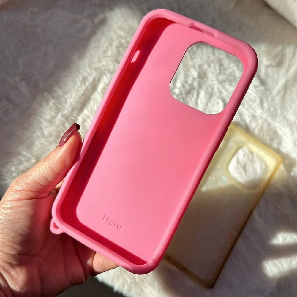 One pink iPhone 14 Pro phone case Lip Gloss Phone Case Wallet & Holder Keychain